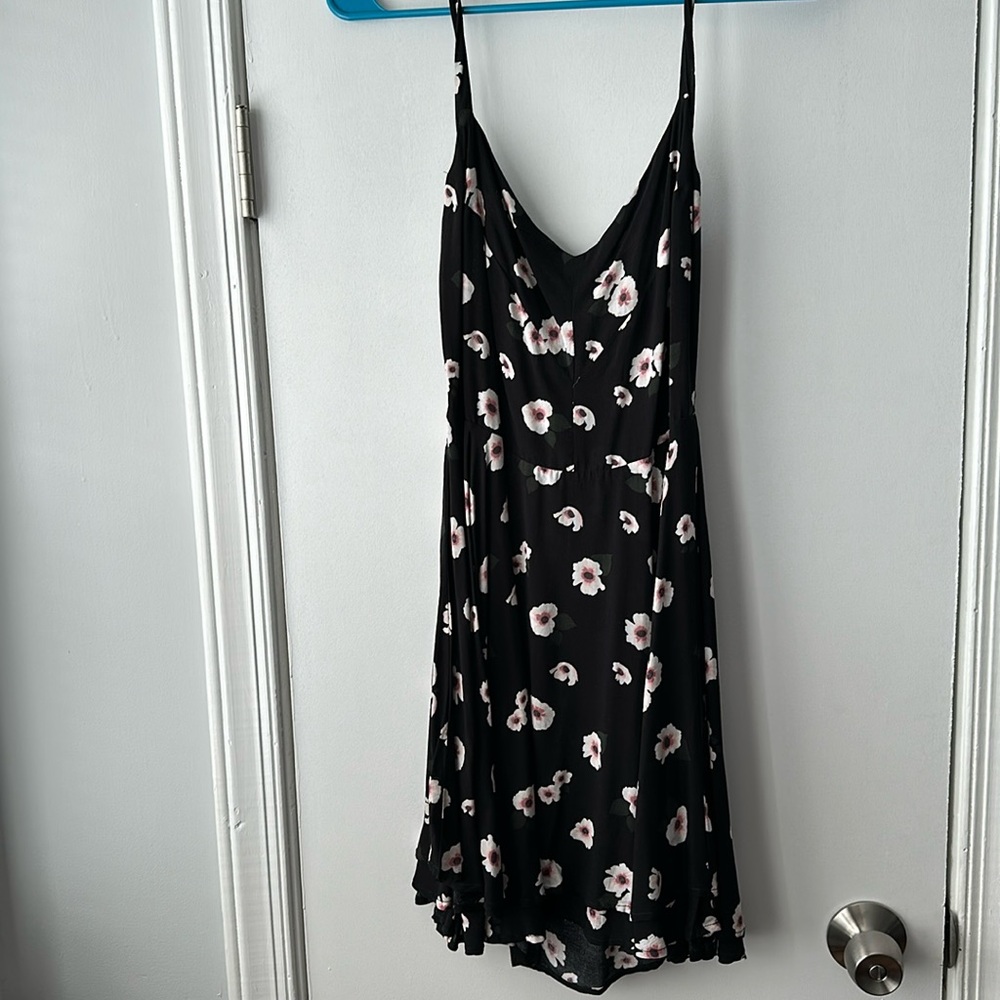 Flowered Black Dress